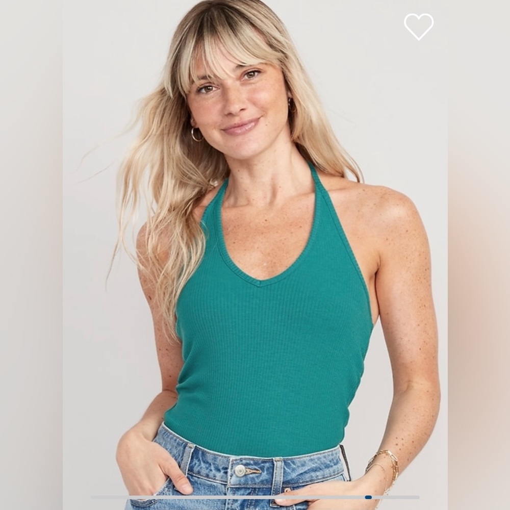 rib-knit cropped halter top